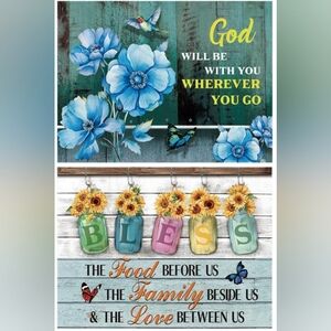 Diamond Dot Art Painting Sets,2 Count Inspirational Floral